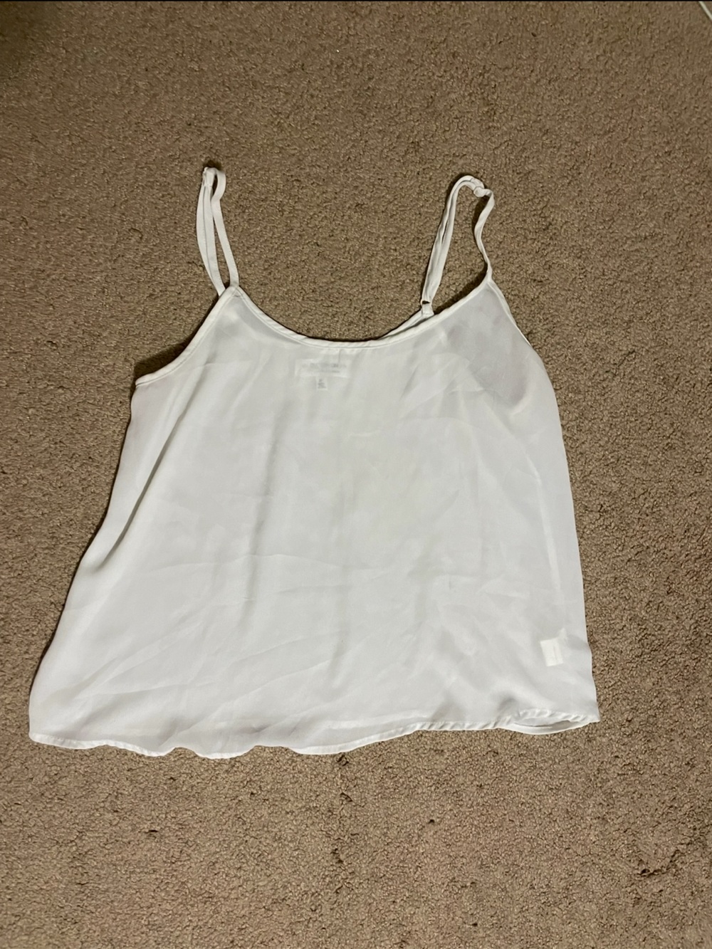 Cotton On White Spaghetti Strap Semi Sheer Cami Top size Small
